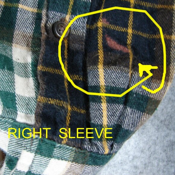 Mens Blue Mountain Button Front FLANNEL SHIRT, 2XLT, Long Slv Plaid, Big/Tall - Picture 8 of 15